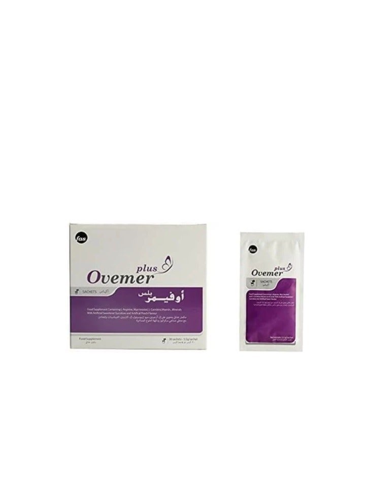 fas Ovimer Plus L-Arginine Dietary Supplement for Fertility & Circulatory Health – 30 Sachets - Image 3